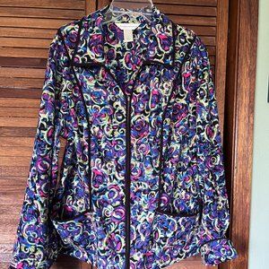 Christopher & Banks long sleeve multi colored zip up jacket-Medium